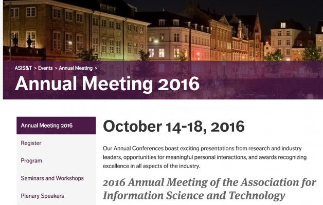 Bibliometrics and Information Retrieval: Creating Knowledge through Research Synergies – a workshop at the ASIST 2016, October 17 Copenhagen